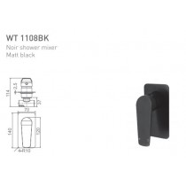 ECT Noir Shower Mixer Matt Black
